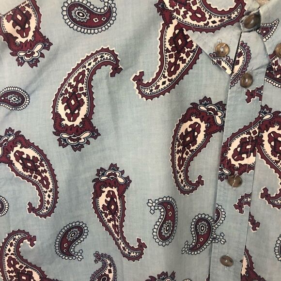 FIORUCCI PAISLEY MENS SHORT SLEEVE BUTTON DOWN SHIRT MADE IN ITALY - Picture 8 of 14